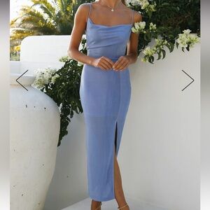 Hello Molly What’s Happening Midi Dress Sky Blue